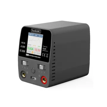 ToolkitRC P200 Mini 30V AC100W DC200W 10A GaN Adjustable Mini Desktop Power Supply USB Output
