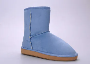 Warm Womens Winter Snow Boots , Size 36-41 Blue Plain Microfiber