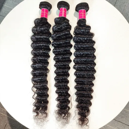 Deep Wave Hairstyles,100% Durable Remy Human Hair Brazilian Hot Sale 18 Inch Weave ,virgin Cuticle Aligned Hair