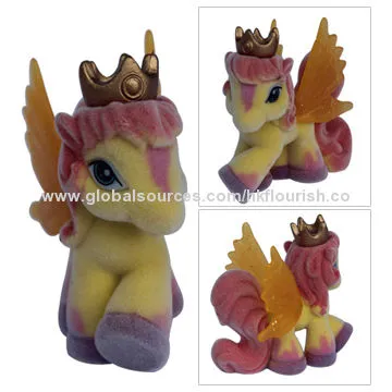 Funny little PVC horse doll, flocking, plastic