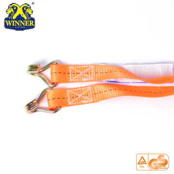 Polyester Ratchet Tie Down Strap Cargo Lashing With Hooks
