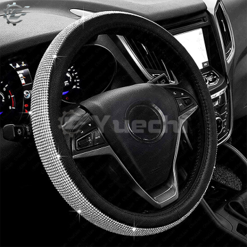 Universal Luxury Fashion Diamond Car Steering Wheel Cover with Shiny Crystal Rhinestones - Car Interior Accessories