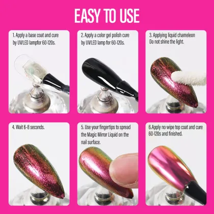 Private Label Magic Chrome Nails - Aurora Mirror Nail Liquid Wholesale