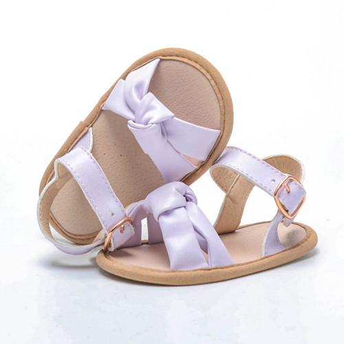 China Purple Leather Soft Sole Baby Sandals Manufactory