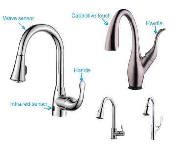 Touchless two-way activation pull out kitchen faucet with wave infrared sensor
