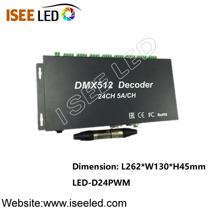 DC24V PWM DMX LED декодерот LED Dimmer
