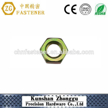 Non--standard Hexagon Thin Yellow Zinc Nut