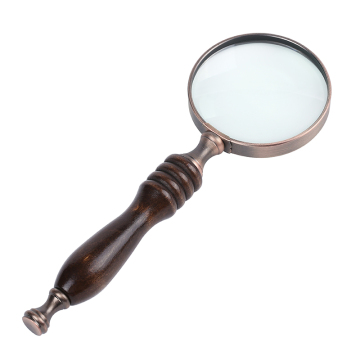 Antique Metal Frame Magnifier with Wooden Handle - Hot Selling 6x72mm Optical Glass Lens