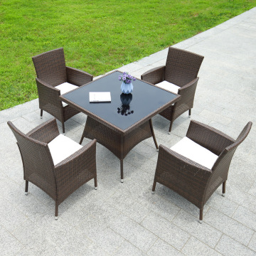 outdoor dining chairs rattan garden dining set PE Rattan Steel Chair Aluminum Frame for Garden Supplier