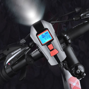 Waterproof 350 Lumen USB Rechargeable Bike Light with Horn and Display