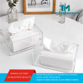 Caixa de lenços de acrílico elegante para uso em mesa de cabeceira