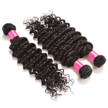 wholesale prices natural  color deep curly wet and wavy hair bundle with frontal factory price deep curly human hair bundles