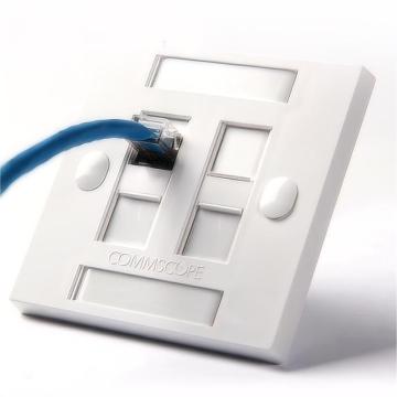 CommScope Vier-Port-Flachwand 1859053-1 Weißer 20-abgebundener Wandbuchse