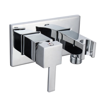 Square Brass Sprayer Handheld Bidet Mixer Tap Faucet with Separate Hot and Cold Inlets