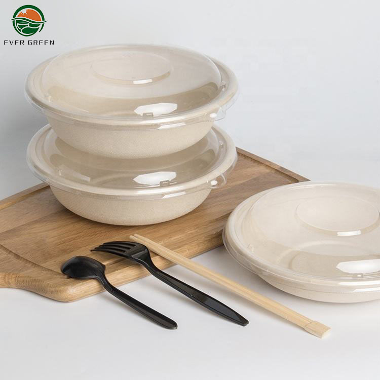 Disposable eco friendly pulp plate Round Salad Bowl