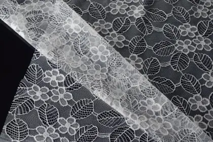 Nylon Polyester Flower Pattern Lace Fabric Design-A