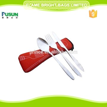 Travel promotion neoprene cutlery bag