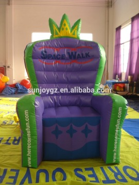 High quality PVC Tarpaulin small inflatanle king chair for sale