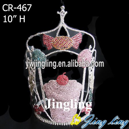 2015 new fashion candy Rhinestone Cupcake Crowns