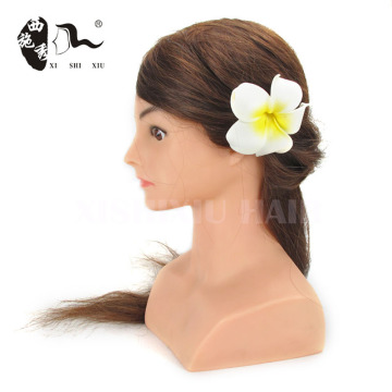 Cheap 100% Human real hair mannequin training head for hairdresser