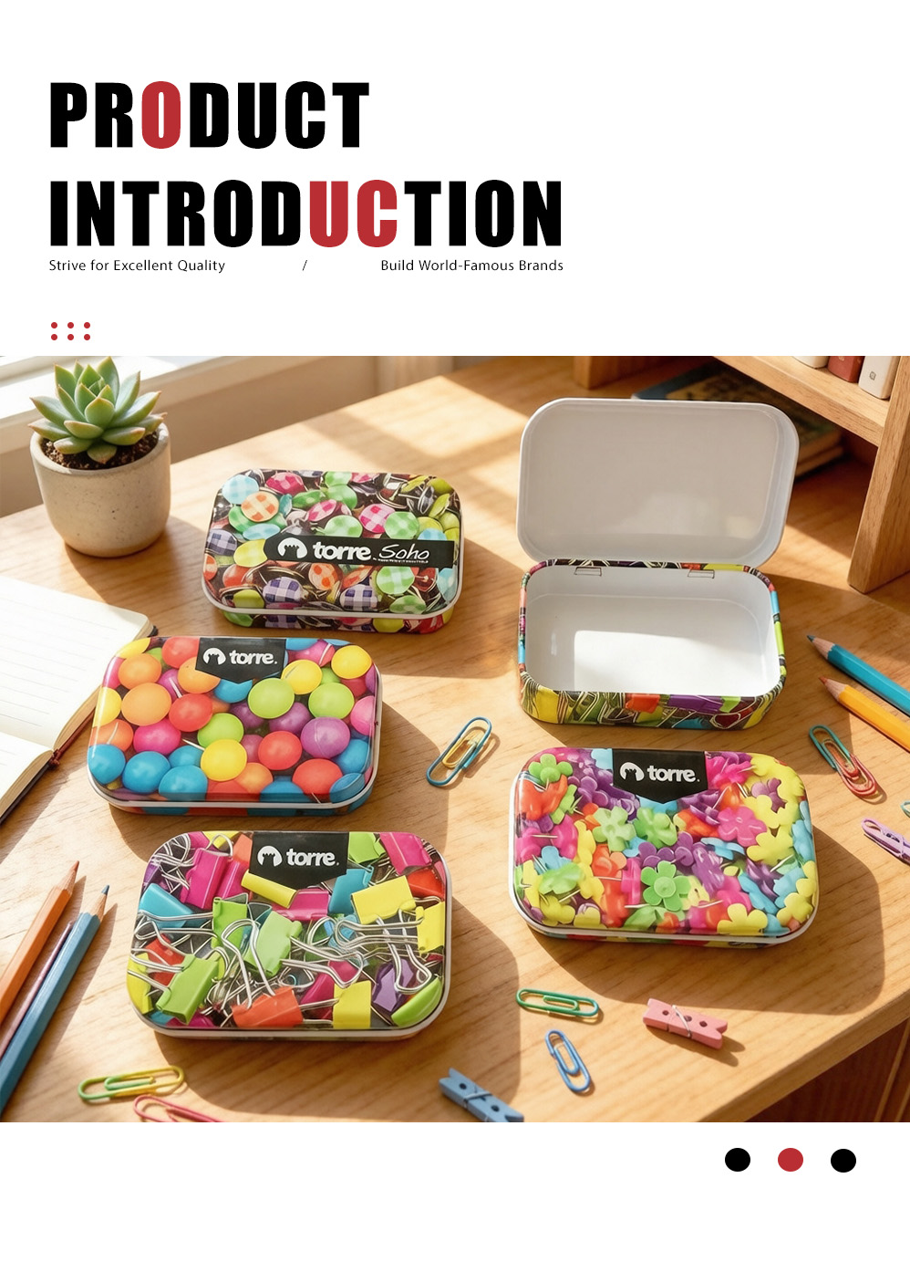 Stationery small item storage tin box (4)