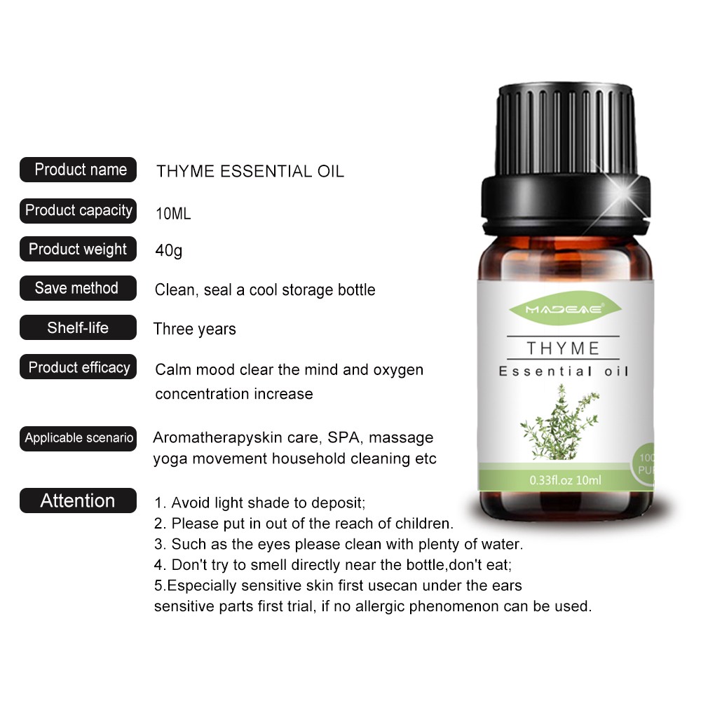 Bulk Wholesale factory Thyme essential Oil for body