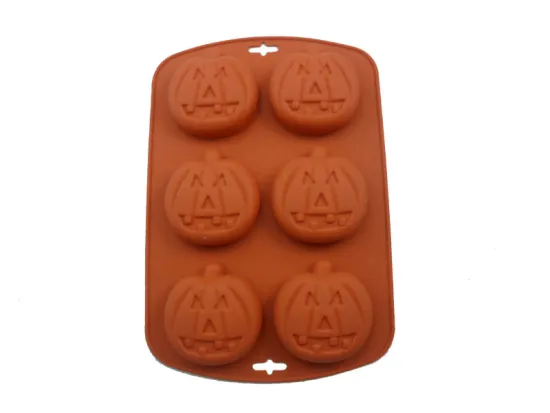 6-cavity Easter pumpkin shape silicone cake mould