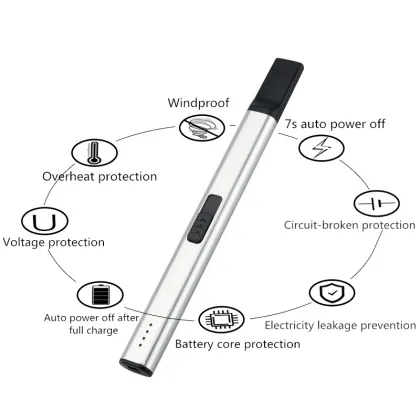 Windproof USB Charging Custom BBQ Electric Candle Arc Lighter