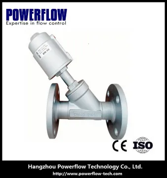 Pneumatic Angle Seat Valve with Stainless Steel Actuator and Flange connection