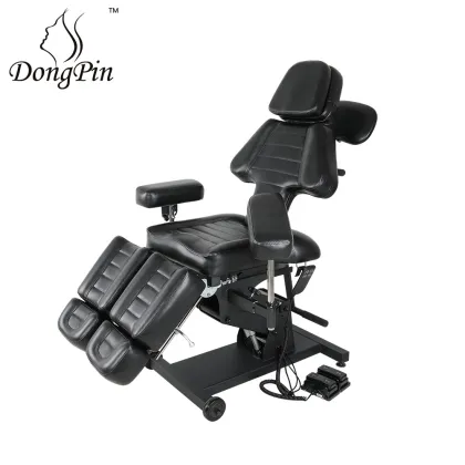 Fully Adjustable Tattoo Electric Black Chair for Studio