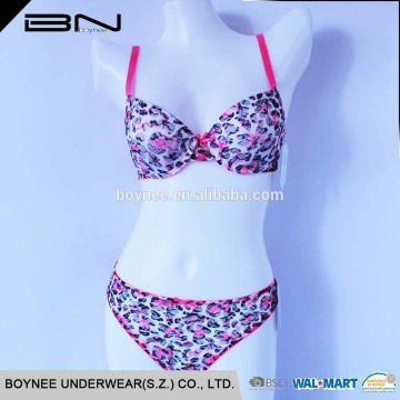 Custom Comfortable Ladies Push Up Bra&Panty Set Woman Underwear