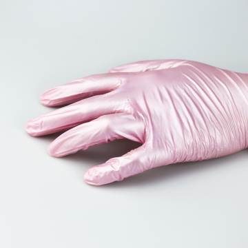 Pearlescent Pink Nitrile Synthetic Safety Gloves with Full Certifications
