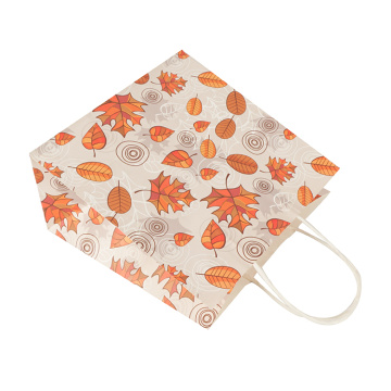 Colourful Handle Autumn Fancy Paper Bags Packaging GiftBag