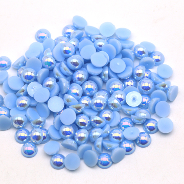 Stones and Beads: WHATSTONE Lt. Sapphire Ab Color - Sizes 6mm to 12mm - Abs Half Pearls for Crafting in Shoes, Hats, and Decorations
