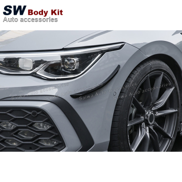 ABC/CARBON FIBER FRONT Bumper Canard Trim untuk Volkswagen Golf 8 2021-2022