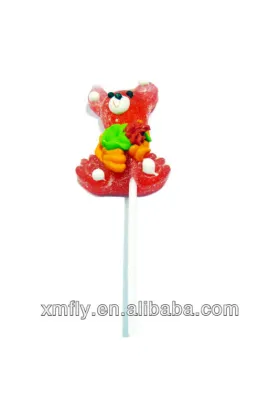 Tiny Animal Shapes teddy bear shaped sticks popping Jelly lollipop Candy