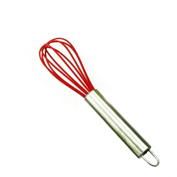 silicone wire manual egg beater metal handle whisk