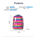 Rainbow color PU waterproof wear-resistant school bag for children