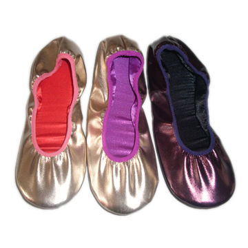 PU Flat Ballet Shoes for After-party, with TPR Sole
