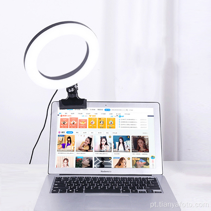 6 &quot;Led Desktop Mini Ring Light com braçadeira