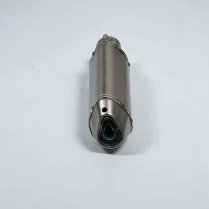 54mm Silver White Motorcycle Racing Muffler Exhaust Pipe