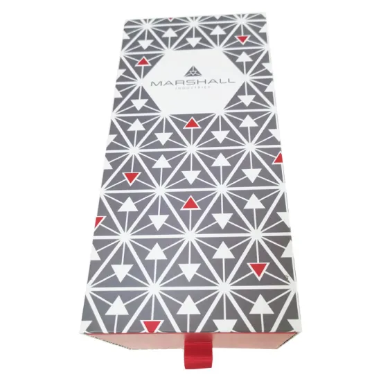 Eco-friendly delicate red ribbon drawer packaging boxes