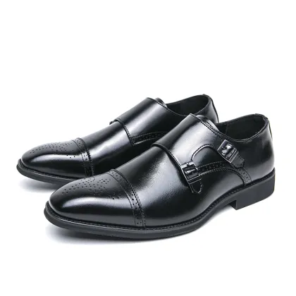 Official Business Oxfords Loafers - Comfortable Strap Walking Leather Shoes for Men