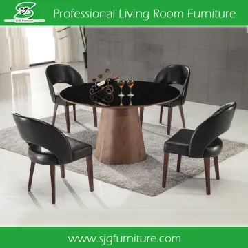 2015 newest round dining table tempered glass dining table