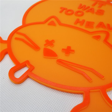 Silicone Kitchenware Accessory Insulating Mat Cat Pattern