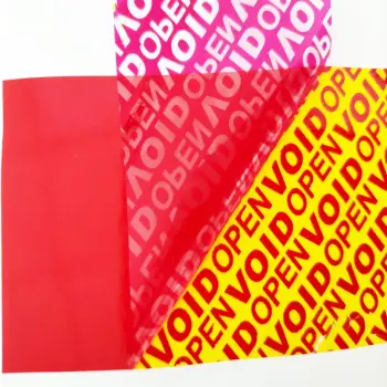 total transfer Void label raw materia double color