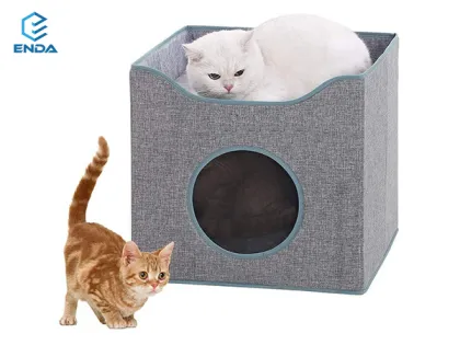 Double-deck nest pet bed supplies semi-closed cat villa