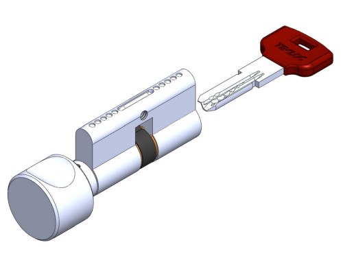 Knob sided pc key lock cylinder