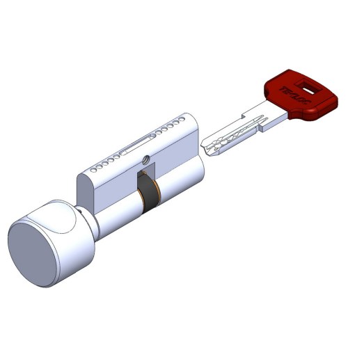 Knob sided pc key lock cylinder