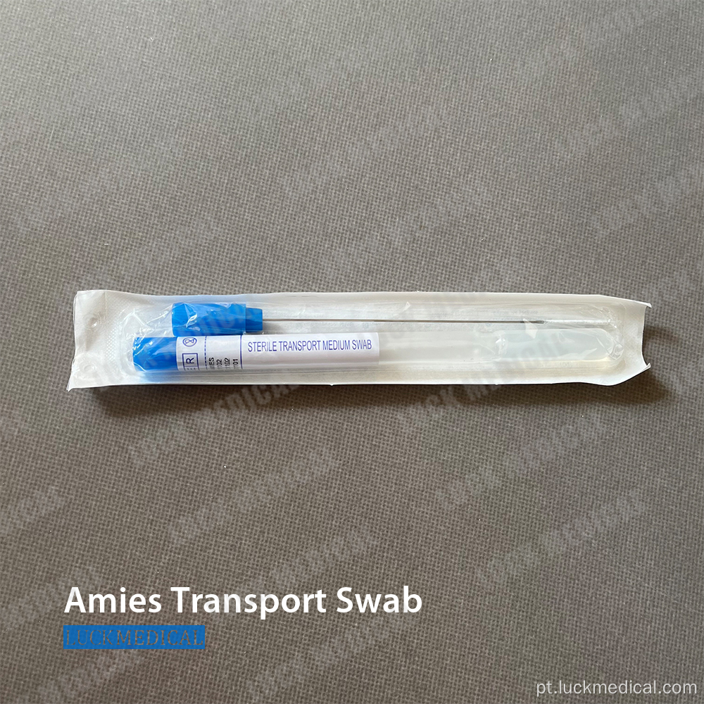 Swab de transporte médico estéril com médio